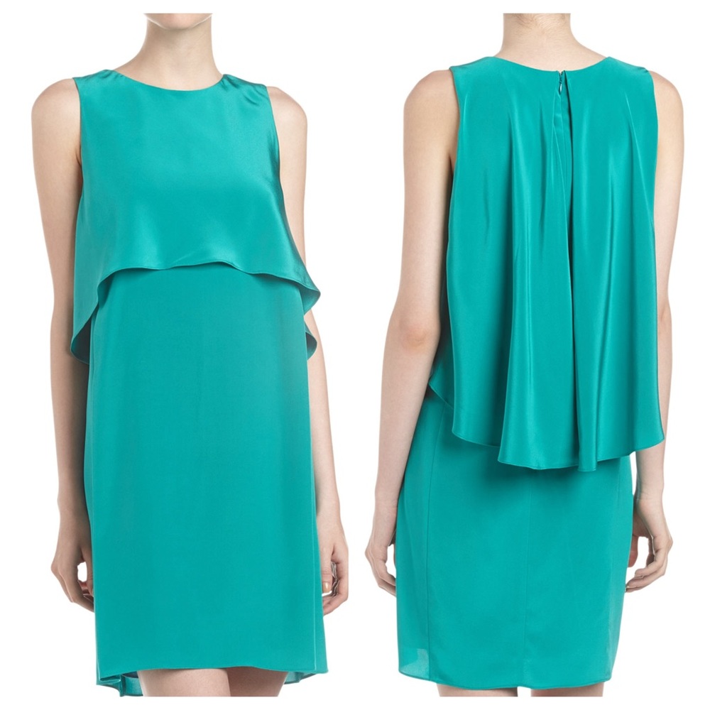 Tibi Two-Layer Silk Shift Dress